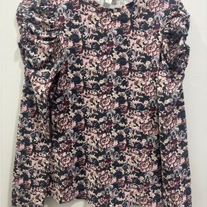 & Other Stories Pink and Black Floral Blouse